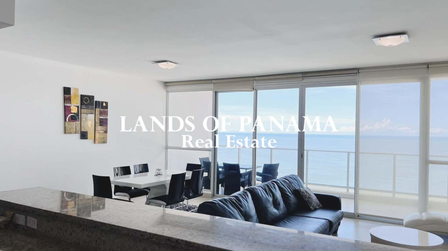 Master bedroom floor-to-ceiling windows ocean view PH Oceanaire Punta Pacifica Panama