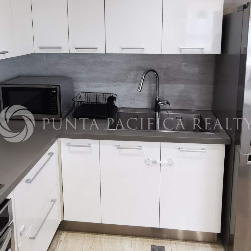 Bright living dining room with marble floors and balcony access PH The Regent Panama City