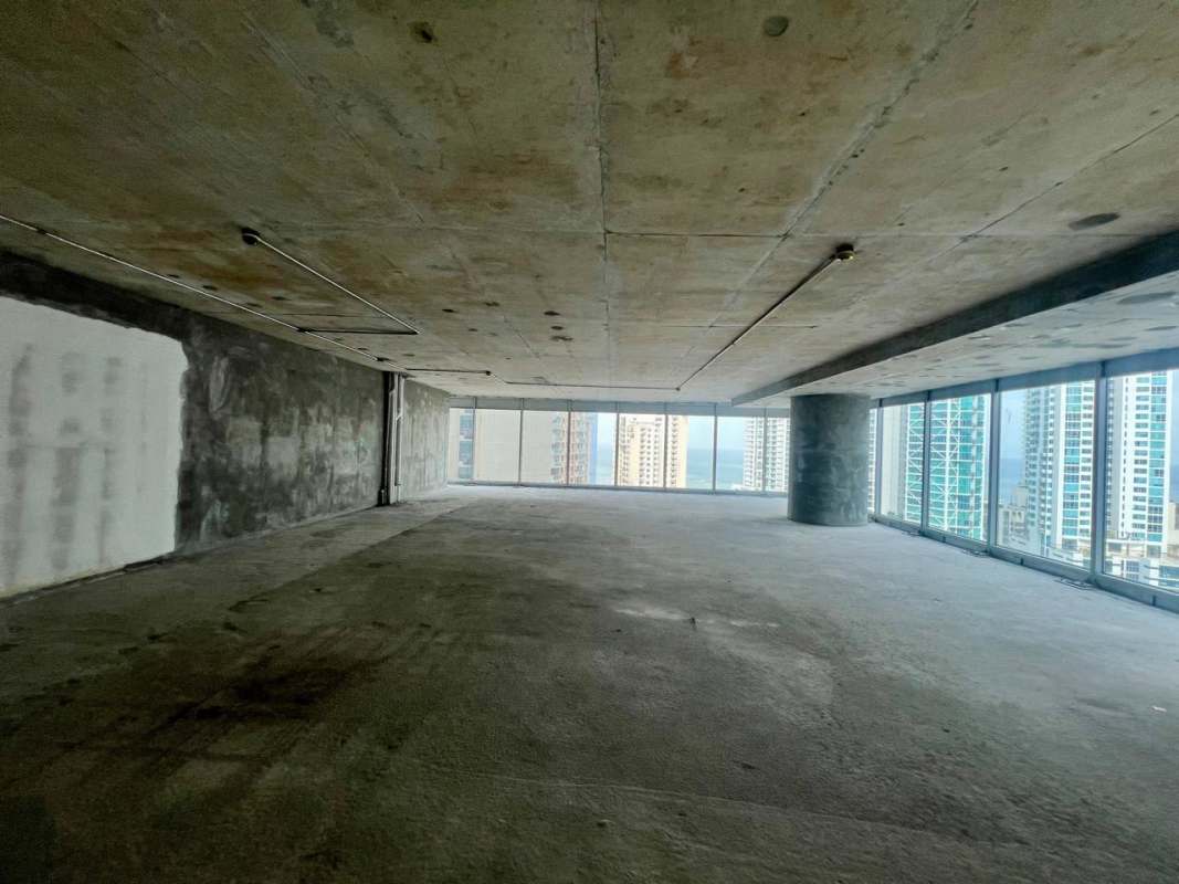 Unfinished shell office with city skyline and Pacific ocean views Punta Pacifica Panama City