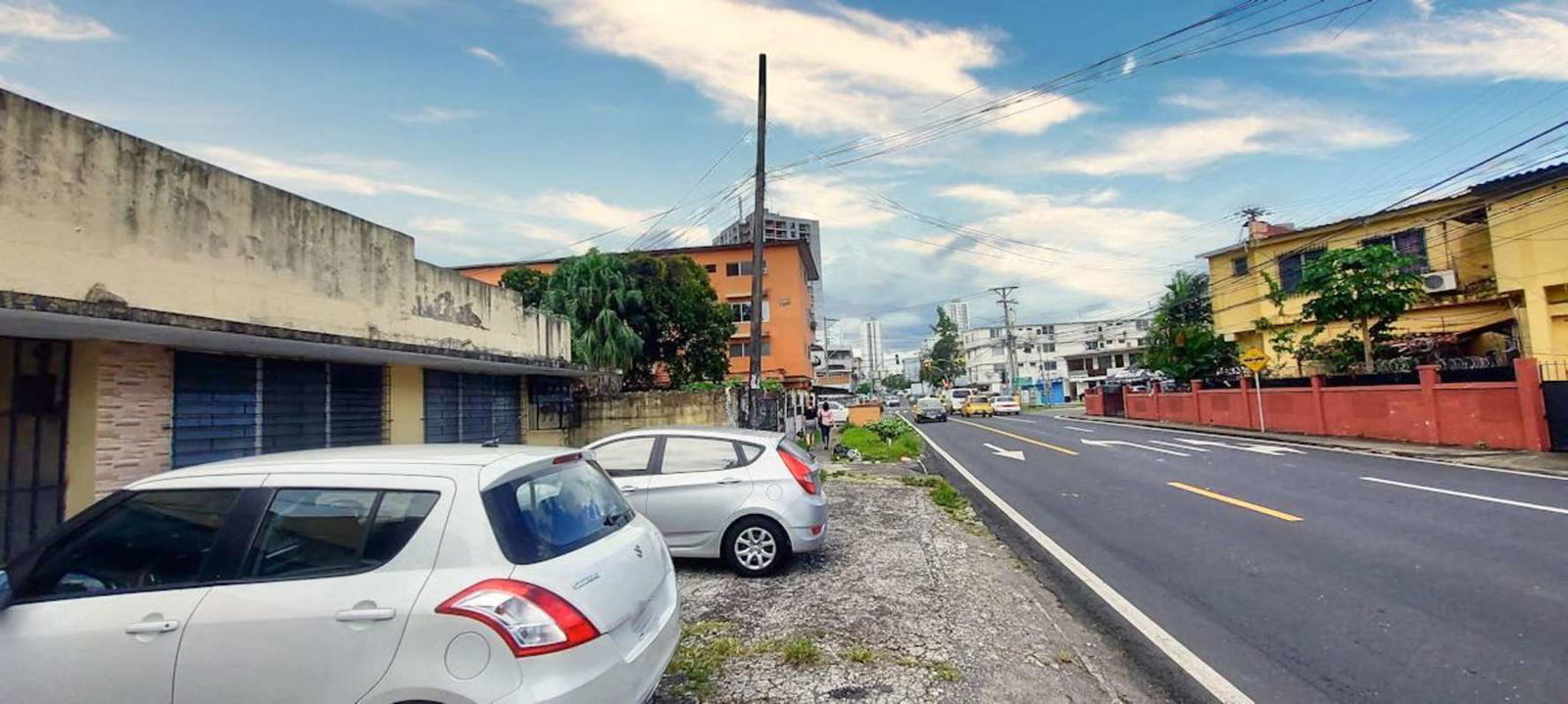 Facade and entrance of investment apartment commercial building in Carrasquilla Panama City