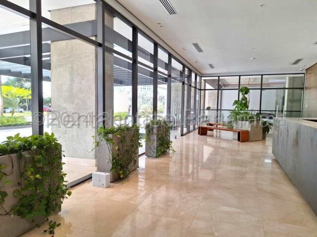 Expansive terrace with skyline and golf course views in Santa Maria apartment Panama City