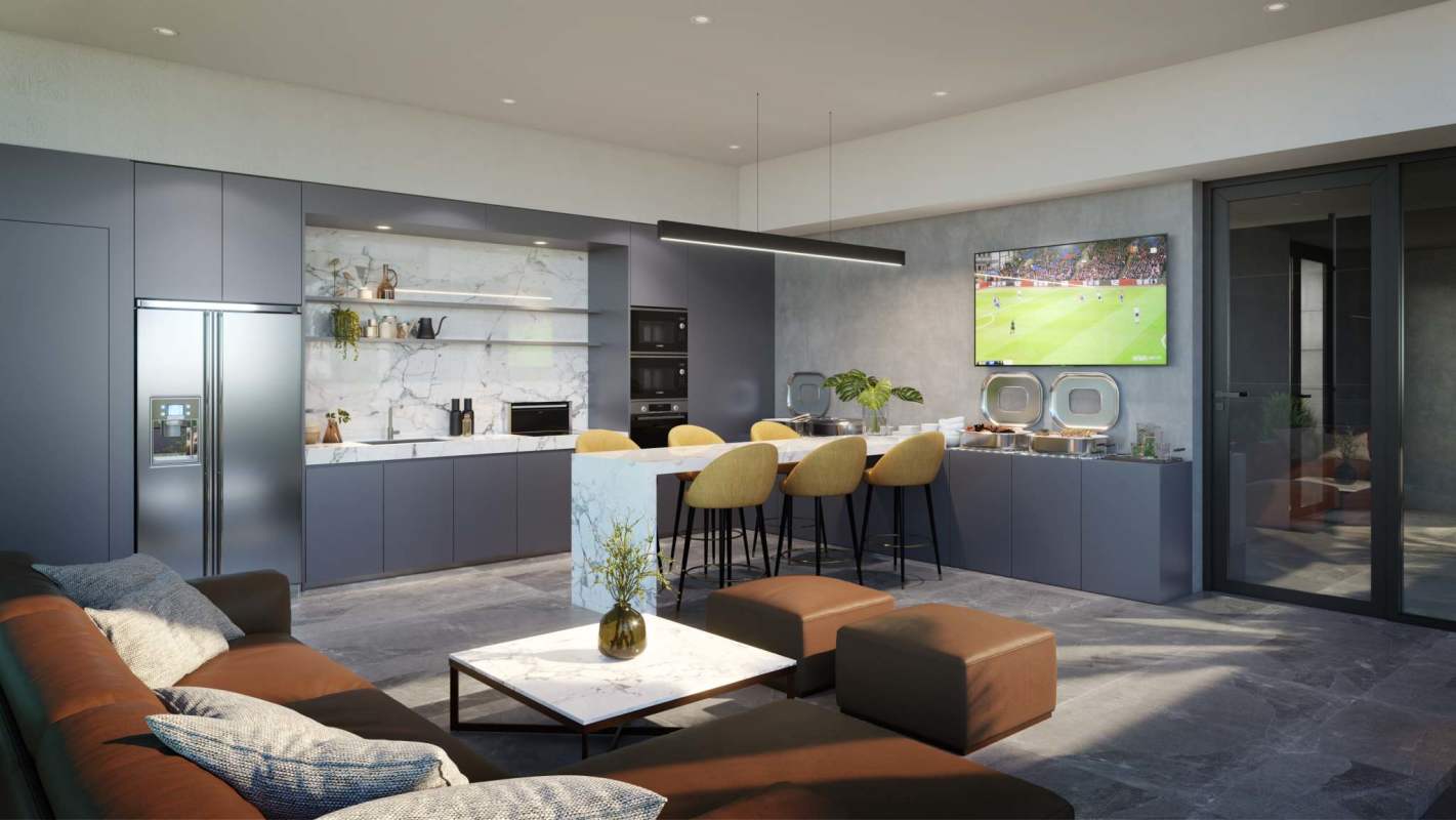 Rooftop BBQ and dining terrace with skyline views at LOV El Cangrejo