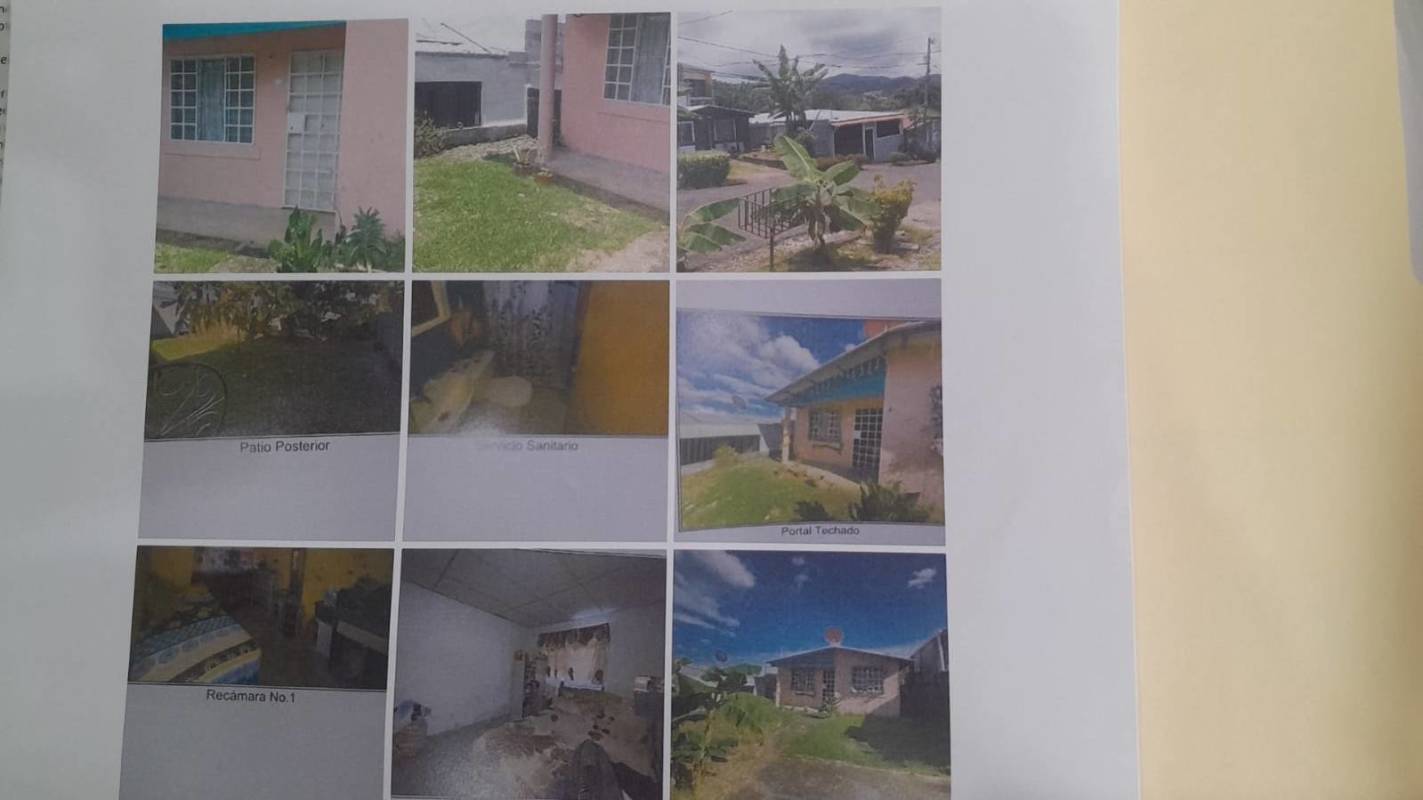 Residential neighborhood garden with banana plants and mountain background El Lago Panama