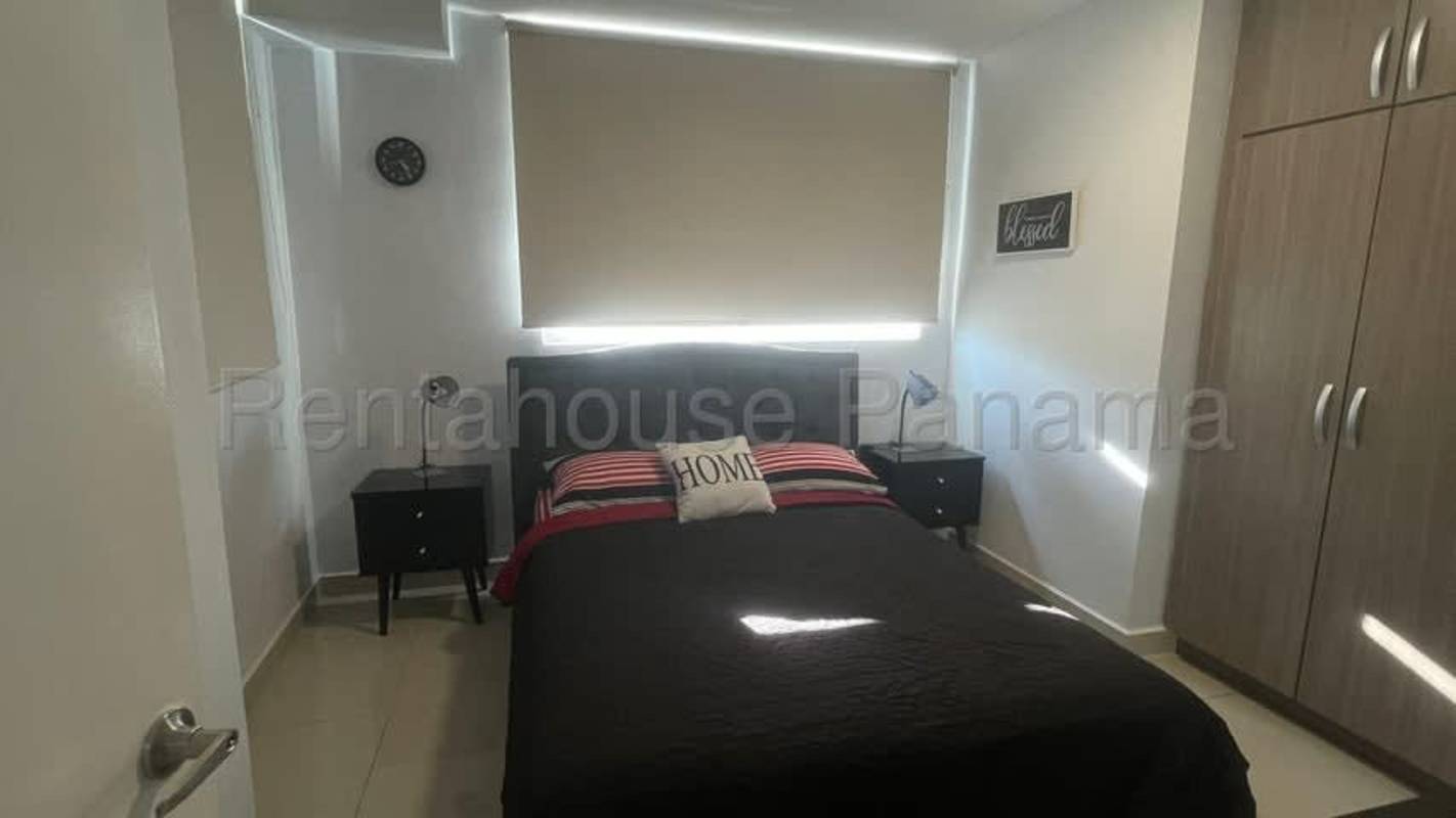 Balcony with glass railing overlooking Panama City skyline PH Red Point San Francisco