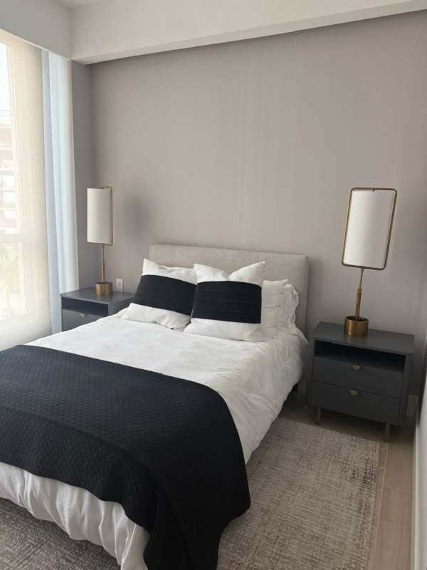 Luxury suite with window overlooking Panama City skyline Ocean Reef Islands