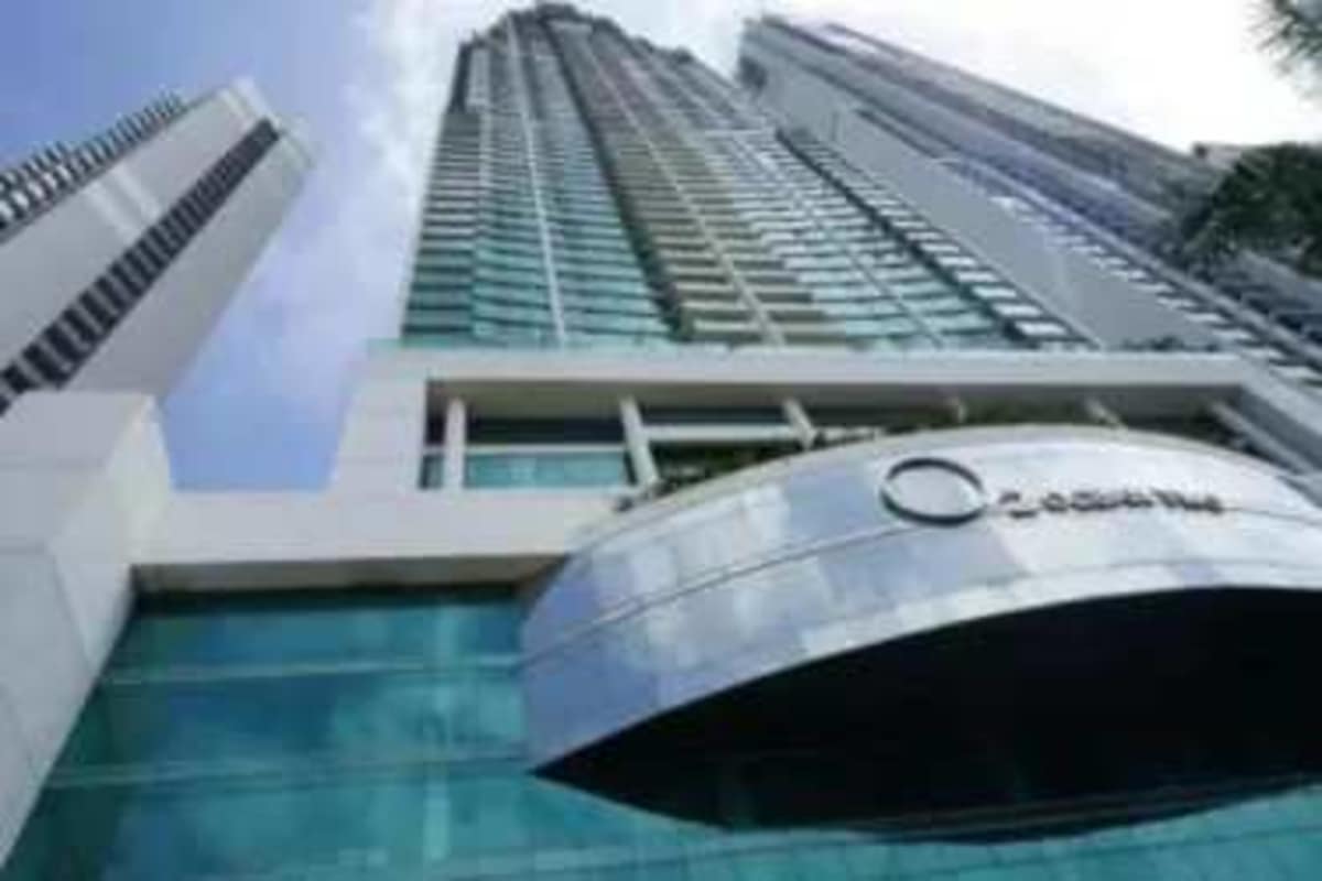 Modern luxury high-rise PH Ocean Two exterior glass facade and balconies in Costa del Este Panama City