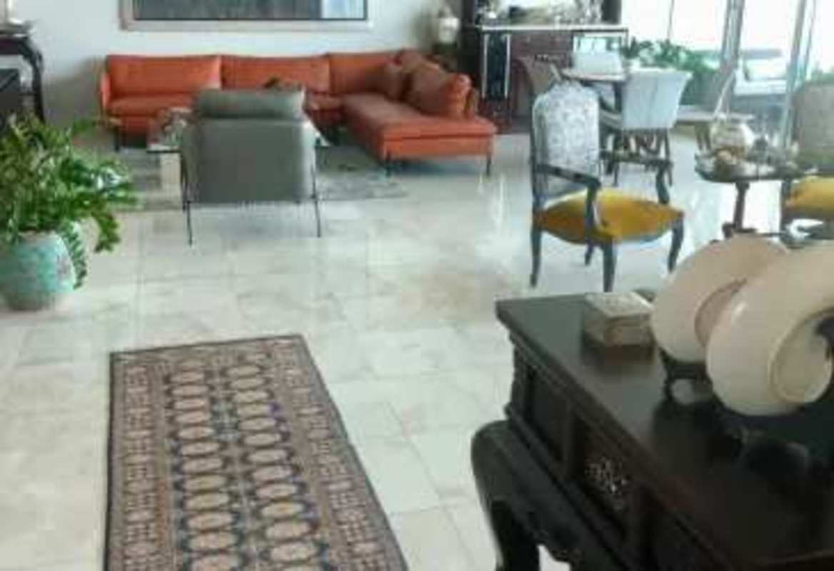 Spacious open living dining room marble floors ocean views PH Ocean Two Costa del Este Panama