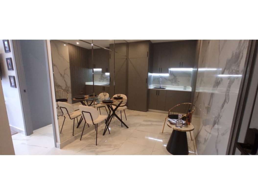 Open concept apartment with city view and modern furnishings in PH Bella Vista Residence Panama City