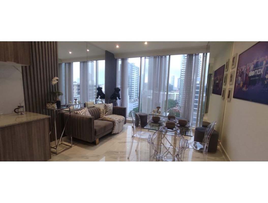 Modern apartment living-dining with panoramic city view PH Bella Vista Residence Panama City