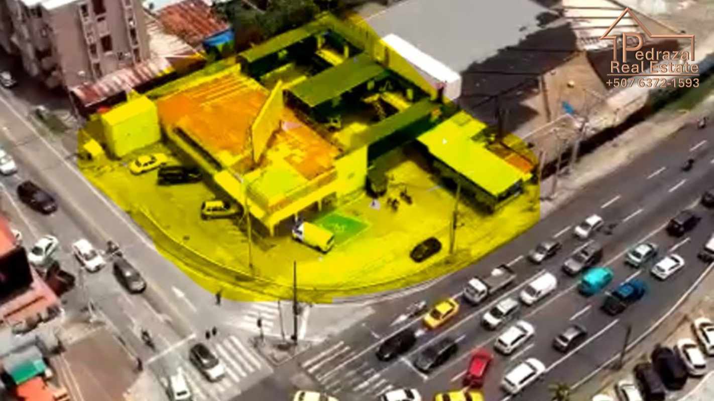 Zoning map of commercial property corner lot Via España Av. Porras in Panama City