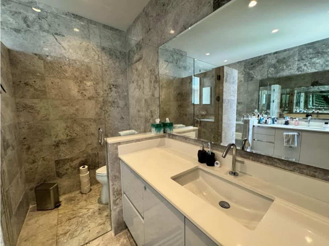 Elegant bathroom double vanity glass shower PH Santa Maria Court Panama