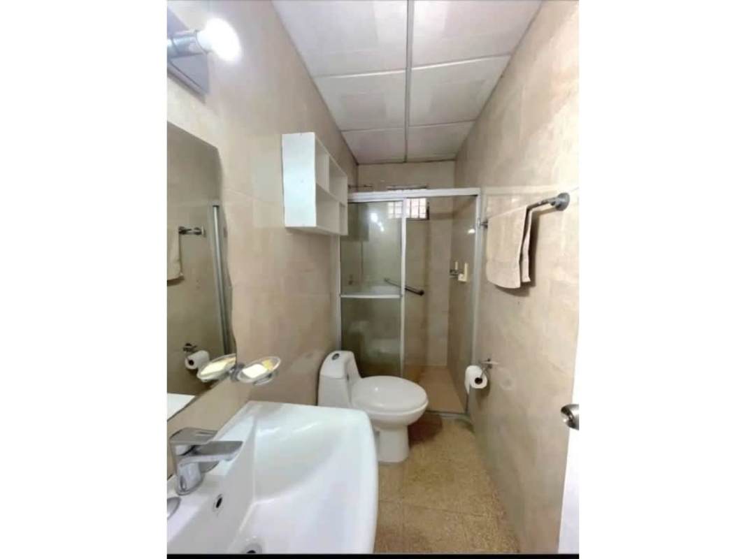 Bathroom beige tiles glass shower modern sink chrome fixtures Cerro Viento Panama