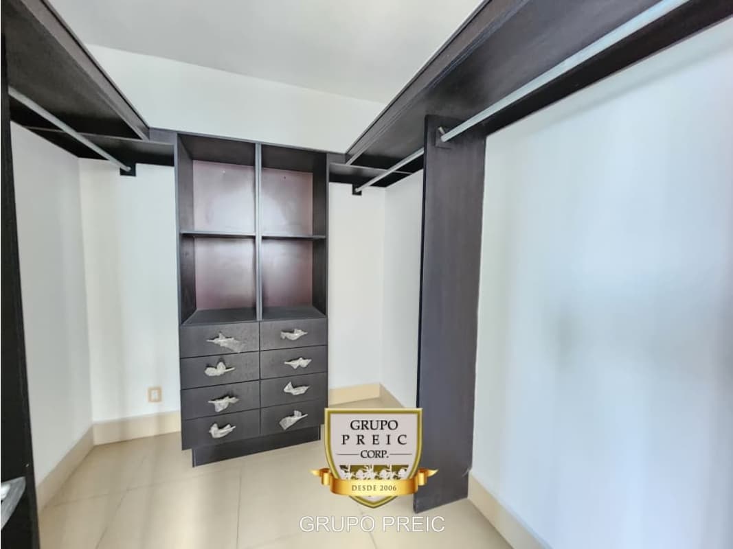 Balcony with panoramic ocean and city views in PH Breeze Costa del Este high-rise Panama City