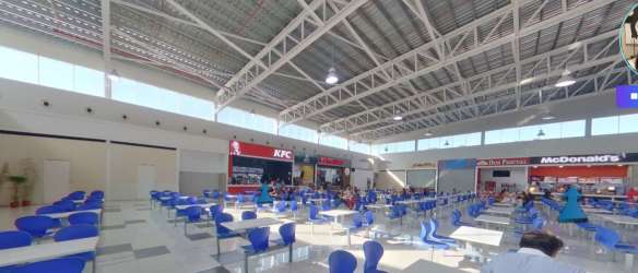 Mall corridor with multiple storefront retail spaces Santiago Mall Panama