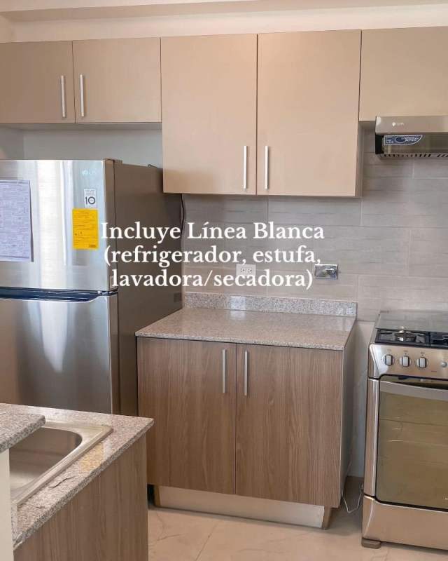Apartment kitchen with granite countertops refrigerator PH Cresta View La Cresta Panama