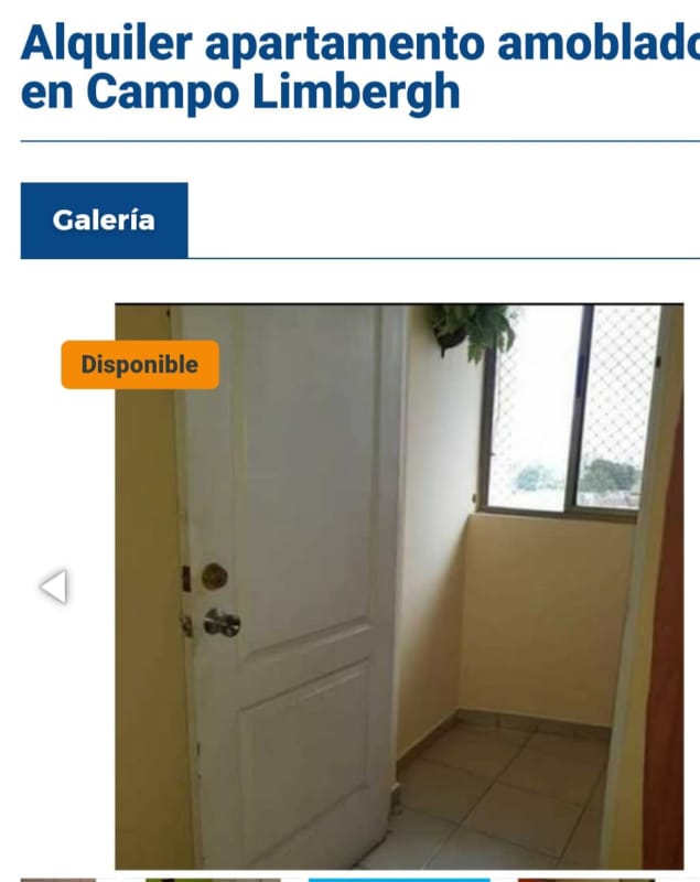 Interior corridor entryway of rental apartment Campo Limberg Don Bosco Panama