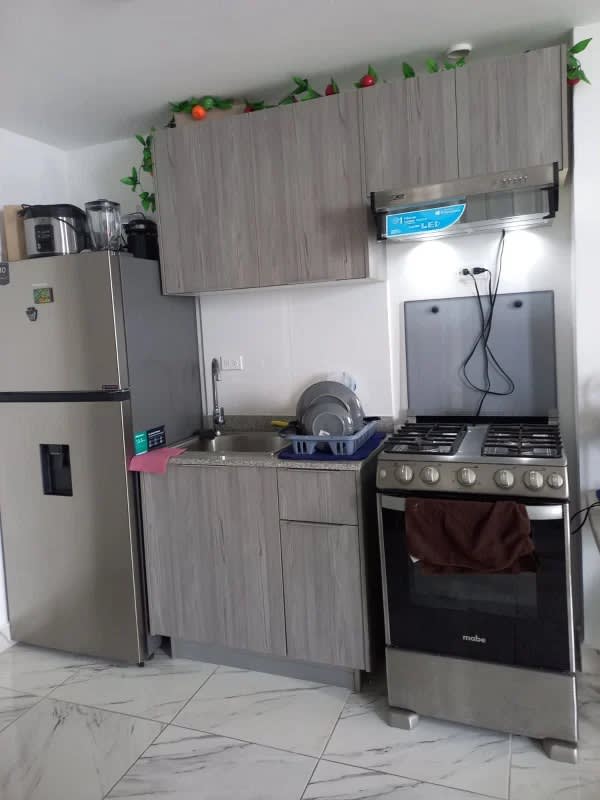 Fully equipped kitchen stainless appliances and cabinets PH BICSA Financial Center Panama City