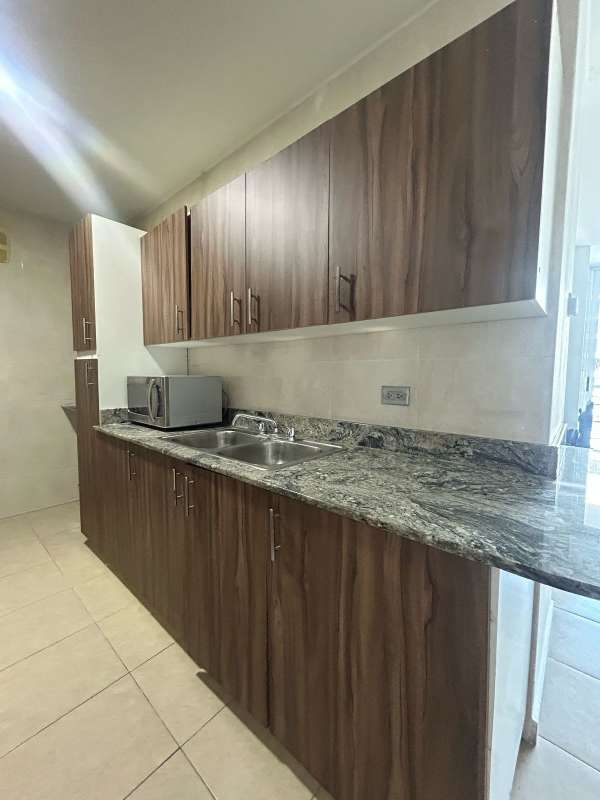 Kitchen with granite countertop and cabinets PH El Cangrejo Tower Panama City
