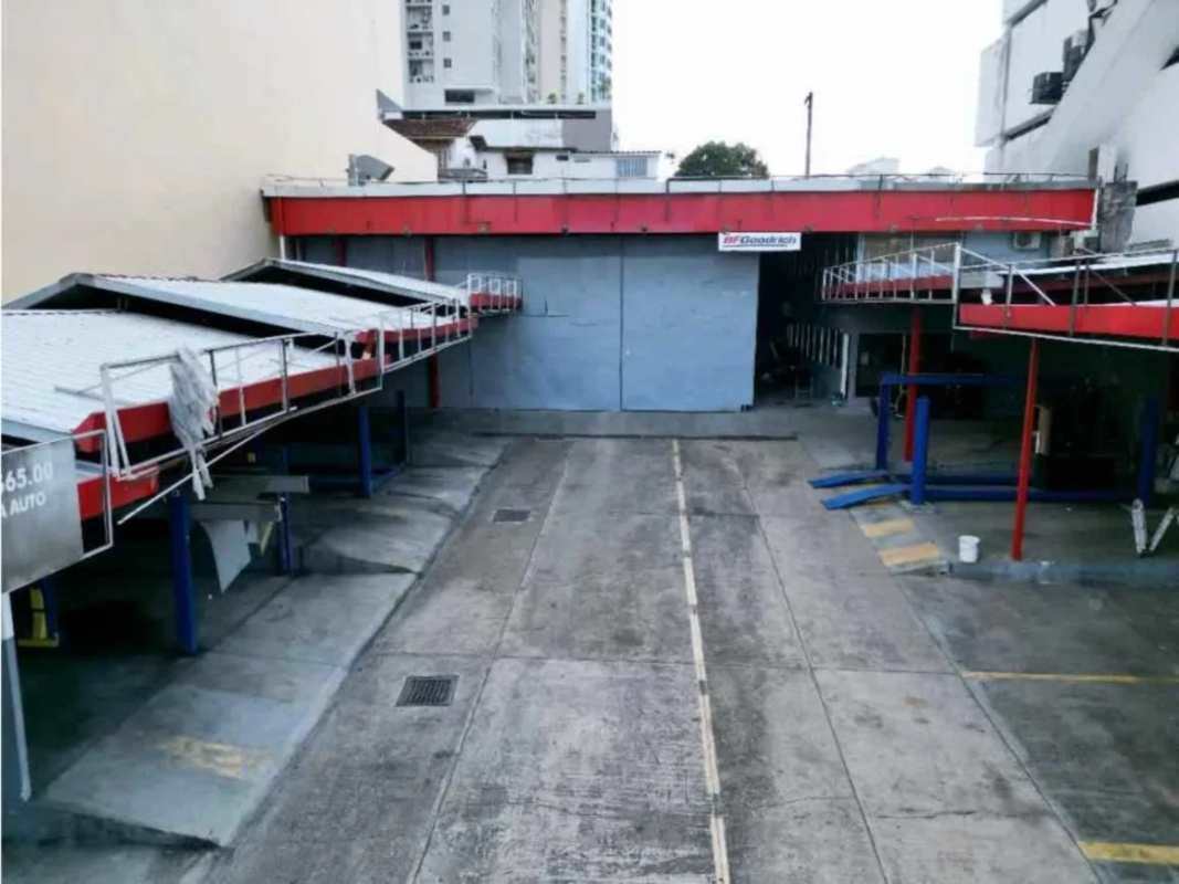 Secured gated commercial property parking lot at warehouse Panama City