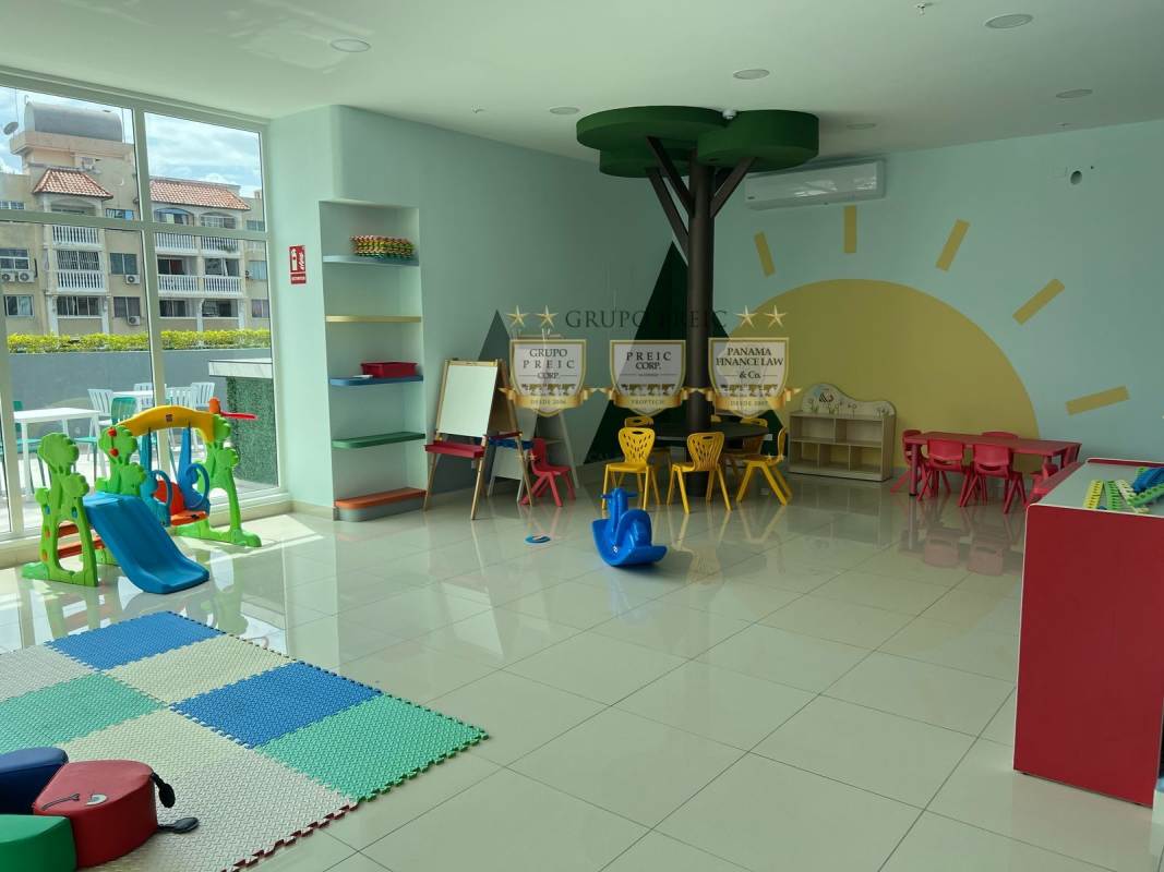 Colorful indoor kids playroom at PH Botánico La Cresta Panama City