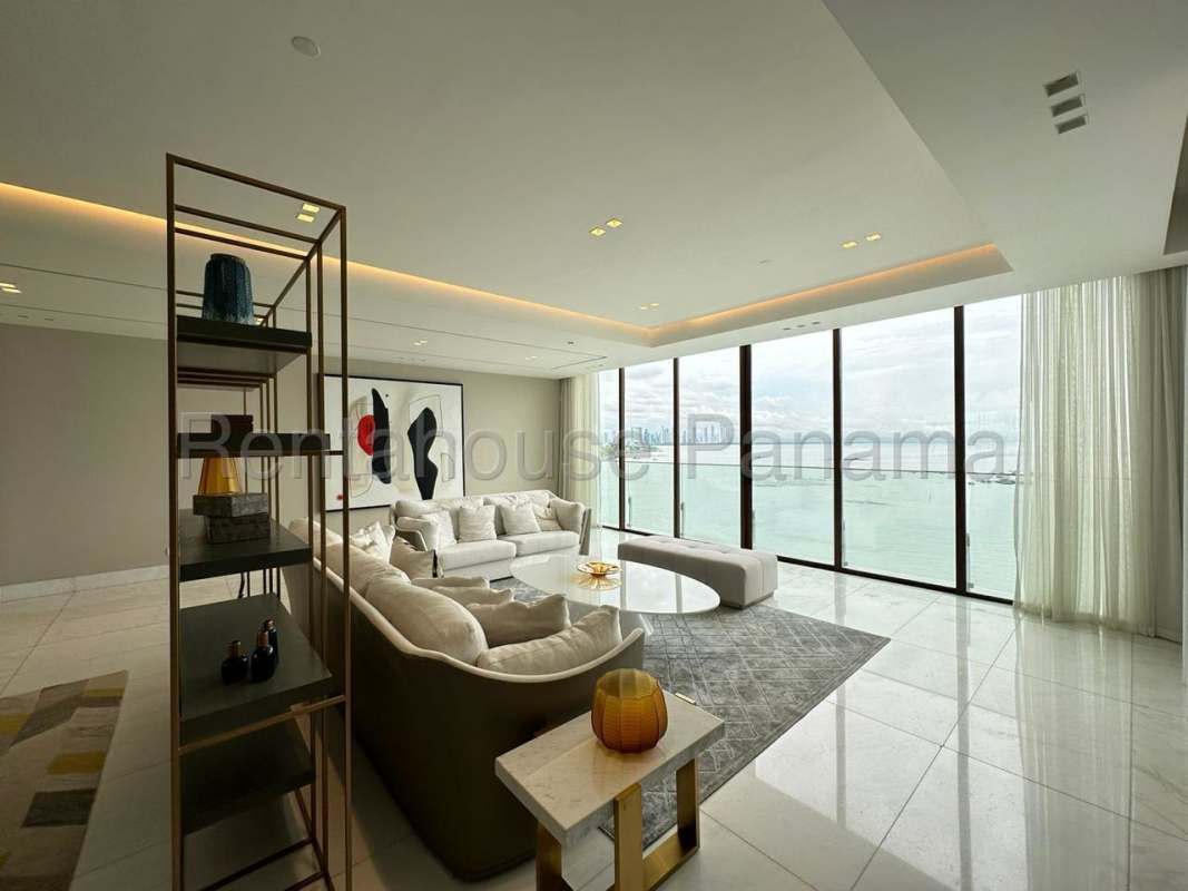 Elegant dining area with panoramic windows PH Pacific Point Punta Pacifica Panama