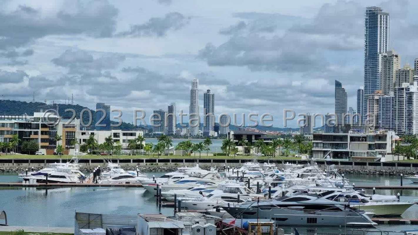 Ocean Reef private island view of marina and Panama City skyline luxury residences