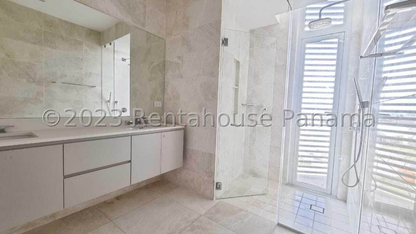 Bright modern living room with ocean views luxury apartment Punta Pacifica Panama City