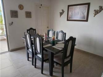 Renovated kitchen wood cabinets granite counter appliances PH Villa Azul Playa Blanca Panama