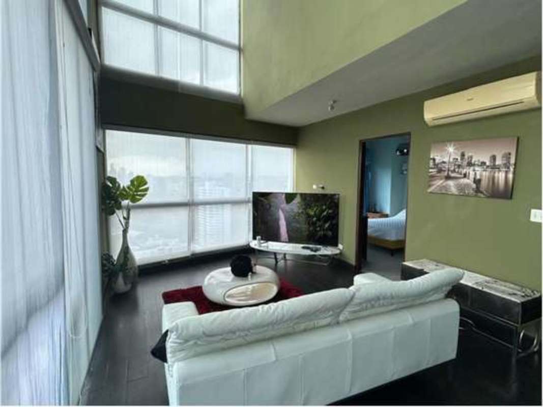 Modern kitchen granite countertop with breakfast bar in PH Park Loft Panama City