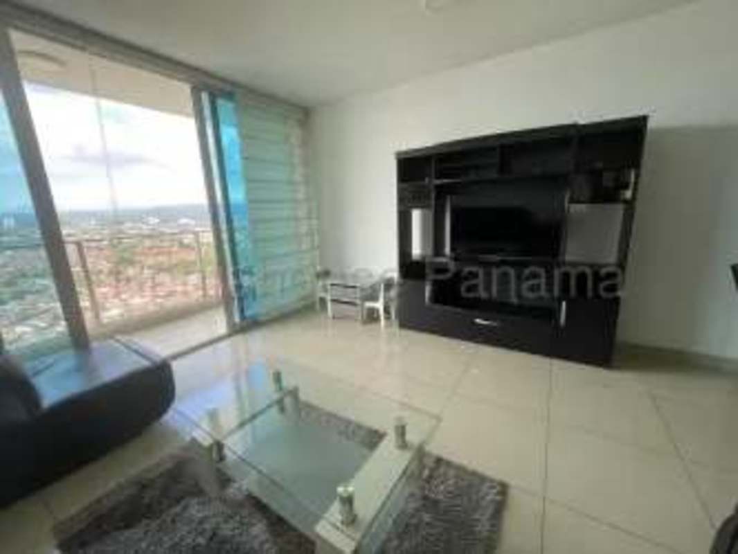 Balcony with panoramic views and glass railing Costa del Este Panama apartment