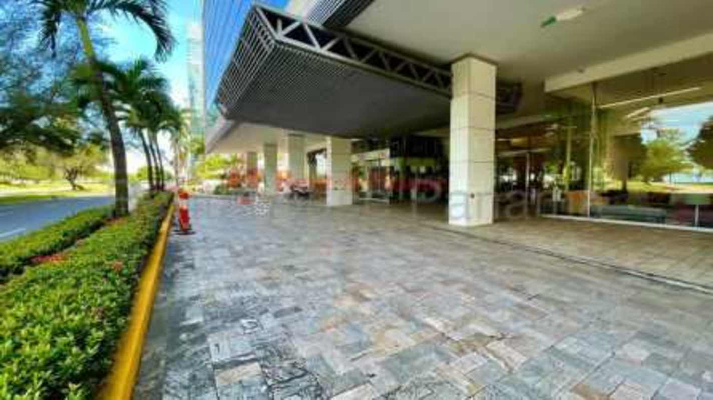 Contemporary living area with large windows, stunning oceanfront view at PH BICSA Tower Panama