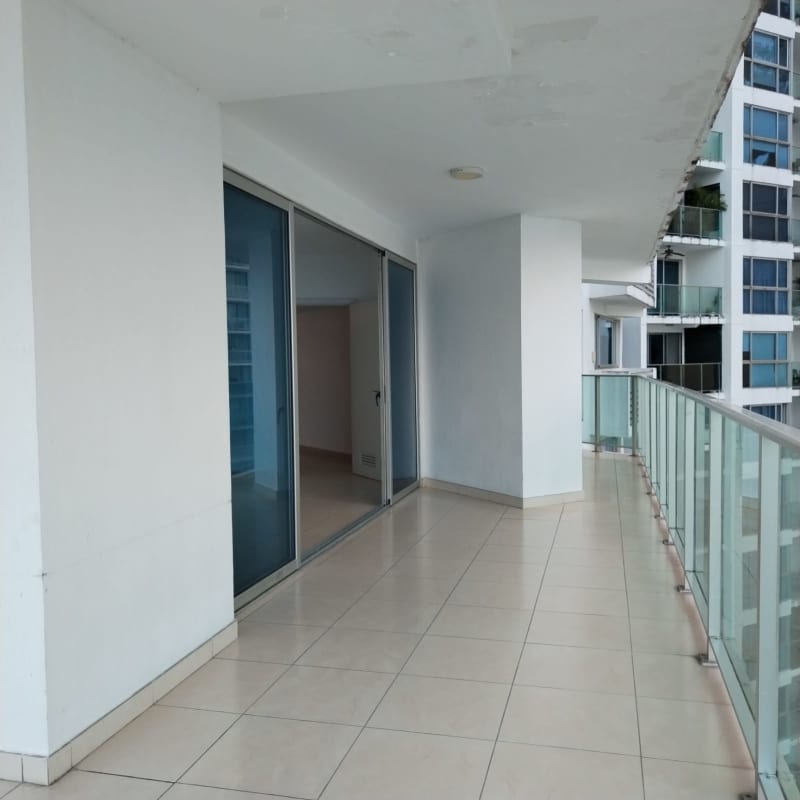 Fully equipped modern kitchen with breakfast bar and appliances in Oasis on the Bay Punta Pacifica Panama City