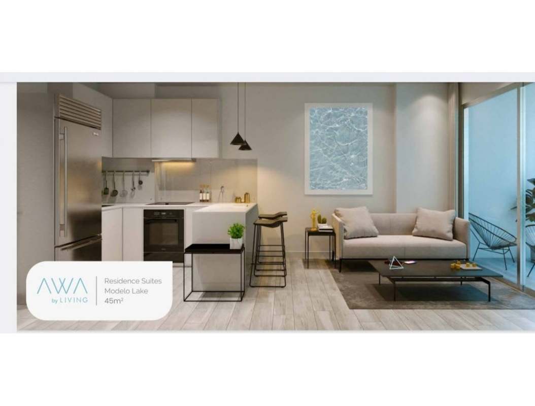 Bedroom with floor-to-ceiling window and ocean & skyline views in AWA by LIVING Panama City