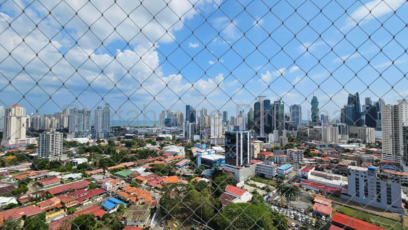 Bathroom featuring illuminated mirror, vessel sink, glass shower in Oasis Tower Panama
