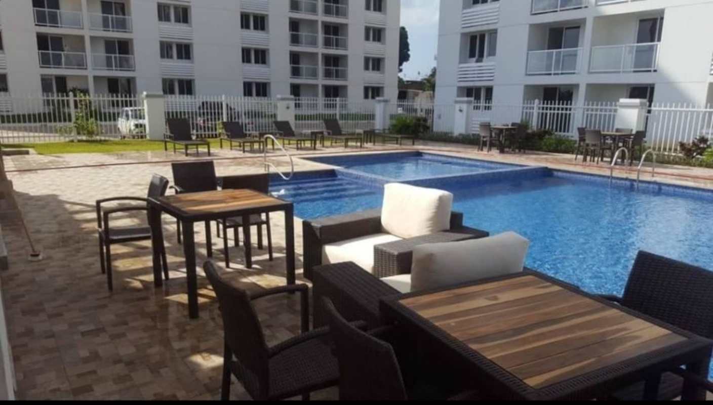 Bathroom with glass shower enclosure in Torres de Cantabria Panama