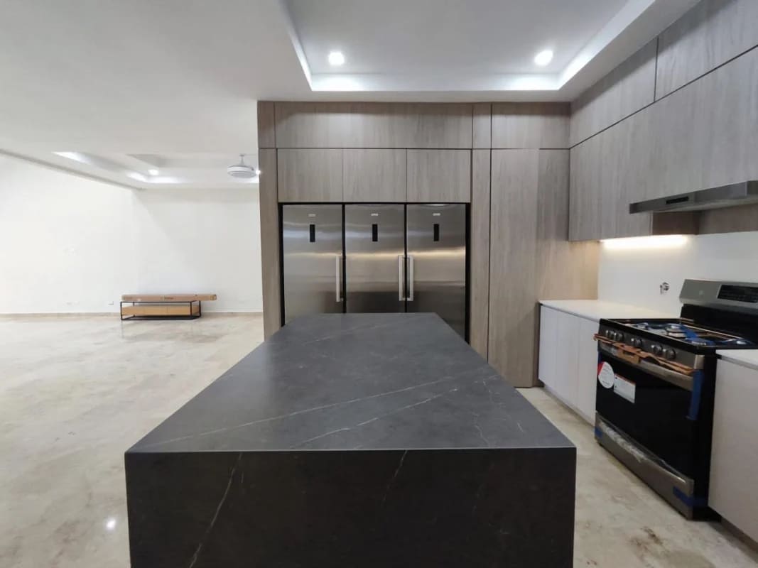 Luxury master bathroom with marble bathtub, large windows, shower Costa Sur Panama house for rent