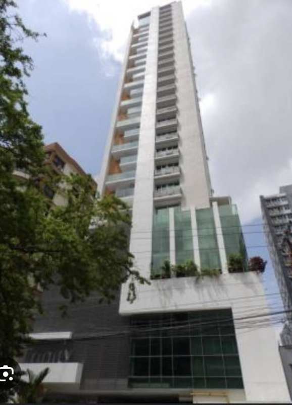 Modern tower facade with balconies PH Vía Grecia in El Cangrejo Panama