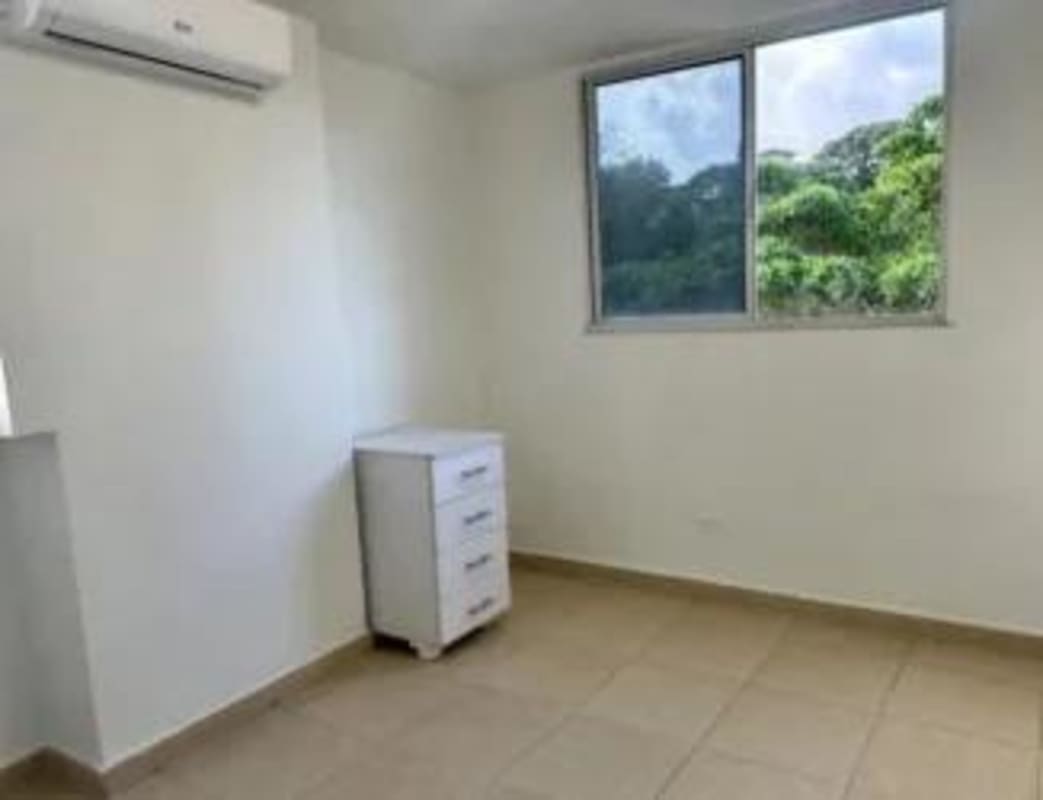 Unfurnished modern bedroom with large window and ceramic tile in Bella Vista Panama