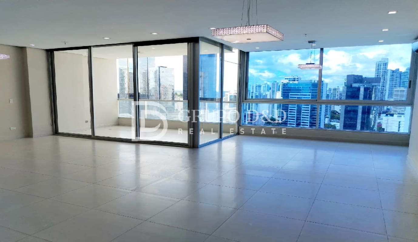 Bathroom with glass shower modern vanity neutral tiles in PH Marbella 47 Panama city