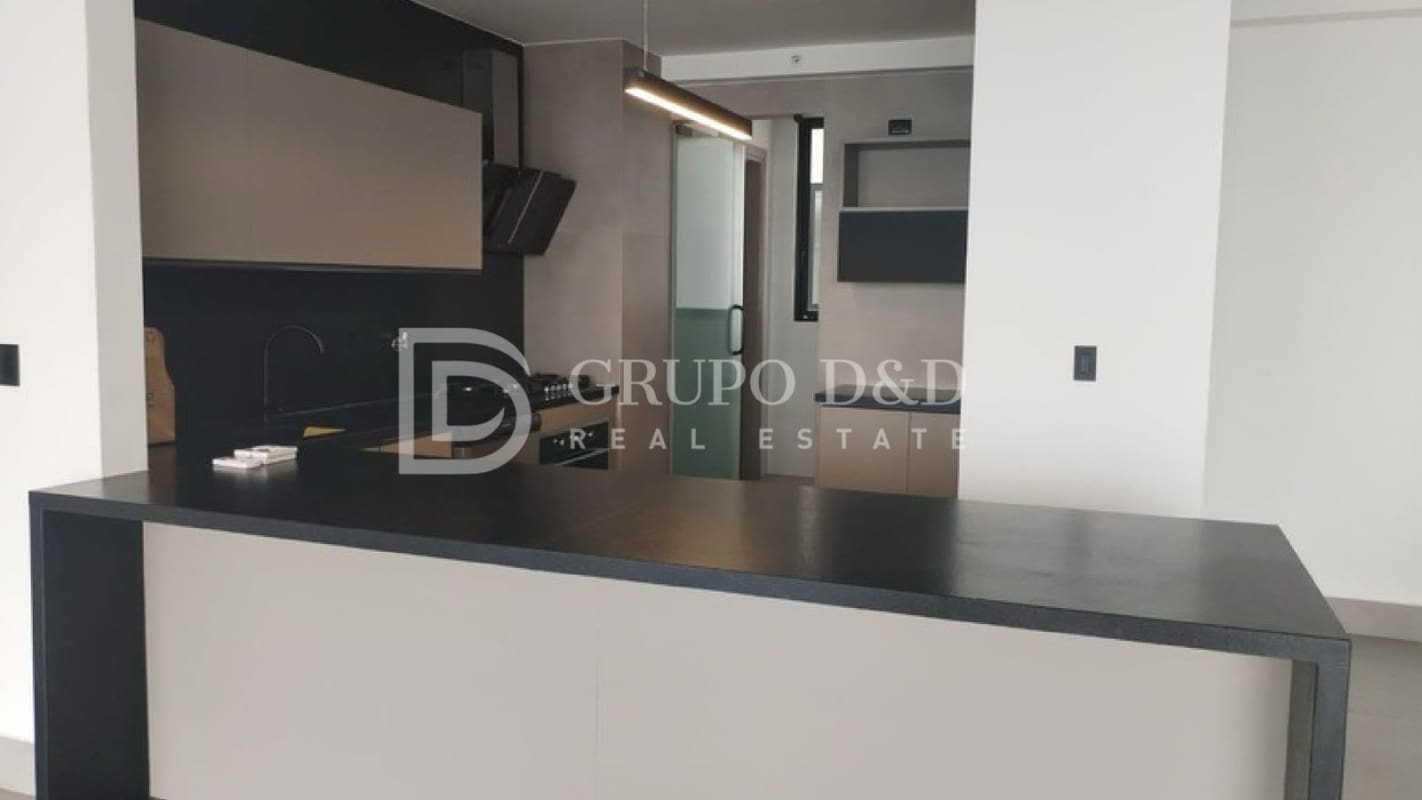 Contemporary kitchen with integrated appliances in luxury apartment Victory Wellness Tower Panama