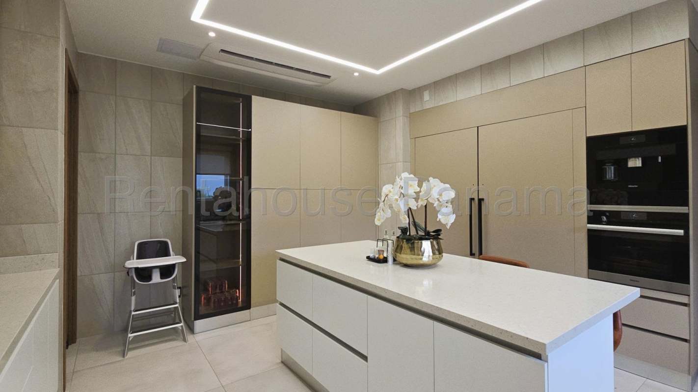 Bright modern living room with large windows in luxury home The Woods Santa Maria Panama