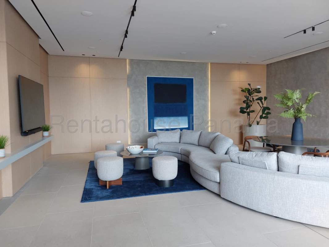 Modern open kitchen with quartz counters and built-in appliances at Ocean House Santa Maria Panama