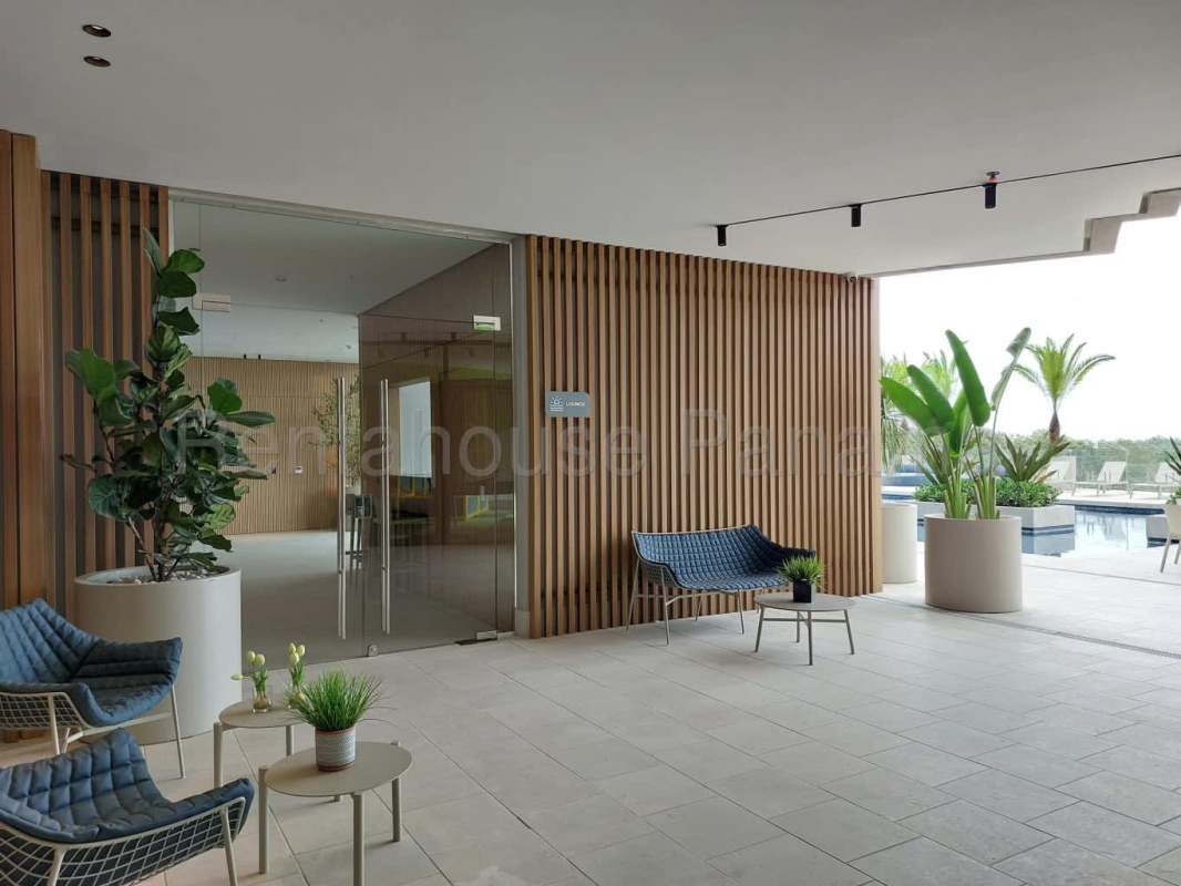 Spacious living room with balcony access Ocean House Santa Maria Panama