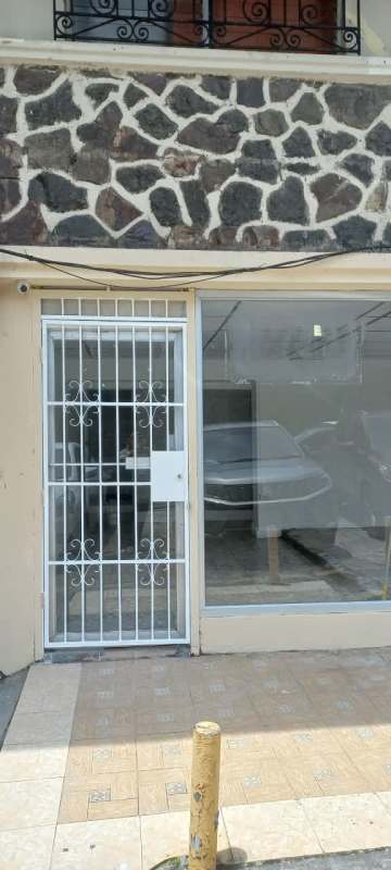 Metal security door and glass storefront commercial space Bella Vista Panama