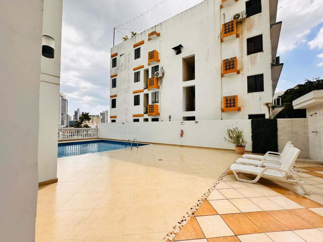 Condominium swimming pool with deck in Bella Vista Panama City