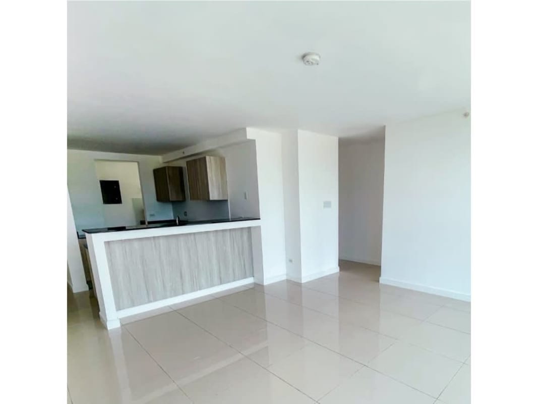 Balcony view from high floor apartment at PH Coral Plaza overlooking Panama City skyline