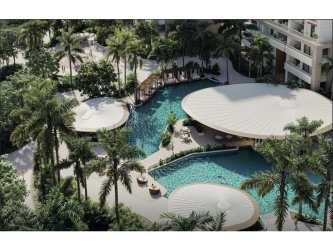 Infinity edge swimming pool overlooking the Pacific Ocean at PH Alamar Buenaventura Panama