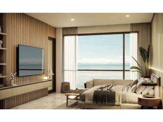 Luxurious open dining living space with terrace access at PH Alamar Buenaventura Panama