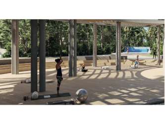 Spacious master bedroom featuring panoramic Pacific Ocean views and natural light at PH Alamar Buenaventura