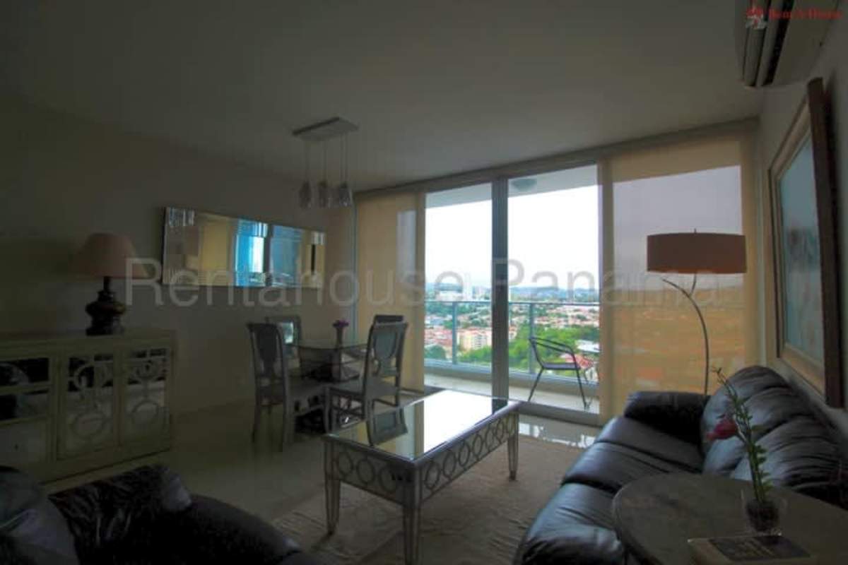 Modern furnished kitchen with granite countertops in PH Marea Costa del Este Panama